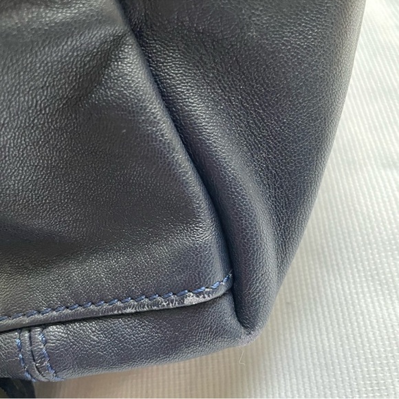 Dark Navy Blue Longchamp Le Pliage cuir - Picture 8 of 12